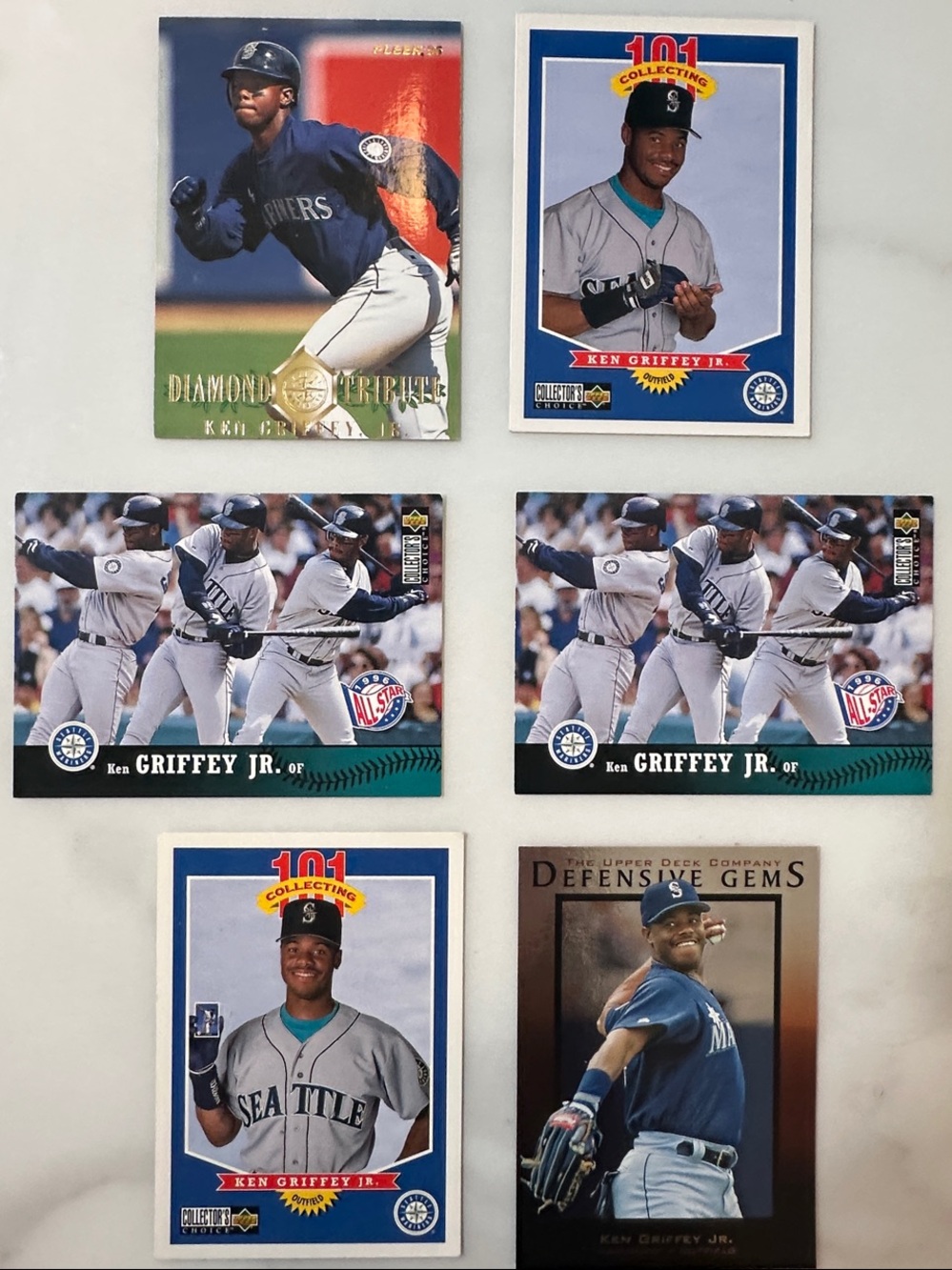 Ken Griffey Jr. Baseball Card Lot of 6- Seattle Mariners 1996/1995 FLEER